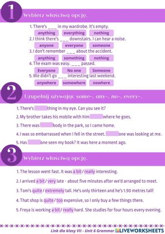 Klasa 7 Unit 6 Grammar