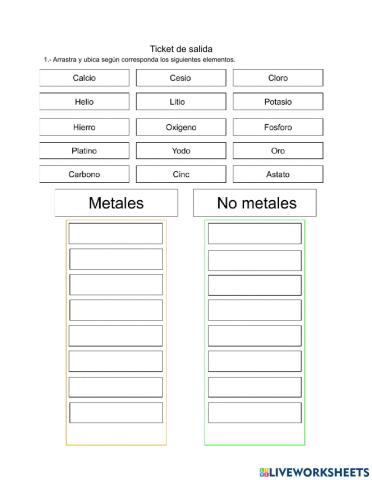 Ticket de salida Diagnostico (Ciencia)