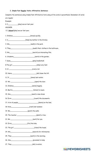Simple Past First Part