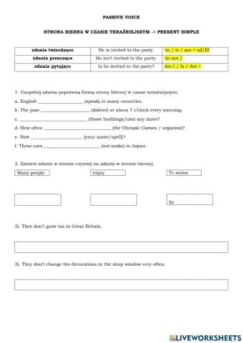 strona bierna - czas teraźniejszy