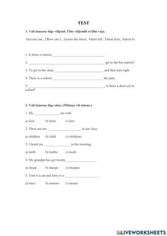 Plural and short cut vocabulary