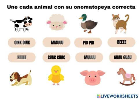 Ficha onomatopeyas animales
