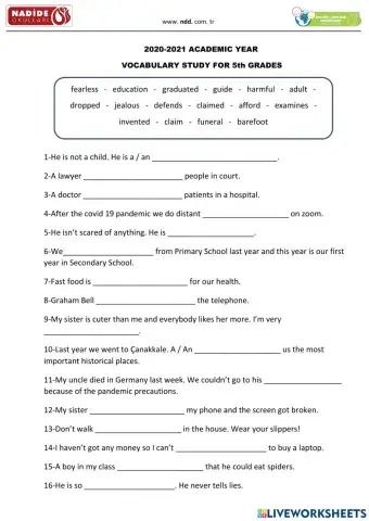 5th Grades Vocabularies