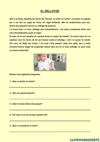 Lectura: EL RELLOTGE