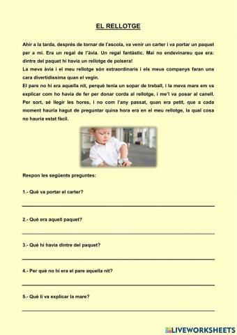 Lectura: EL RELLOTGE