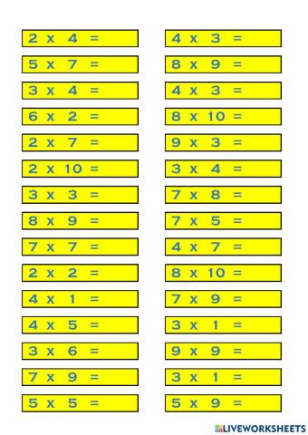 Tabla de Multiplicar - 5