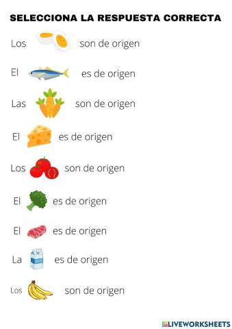 Ficha origen animal y vegetal