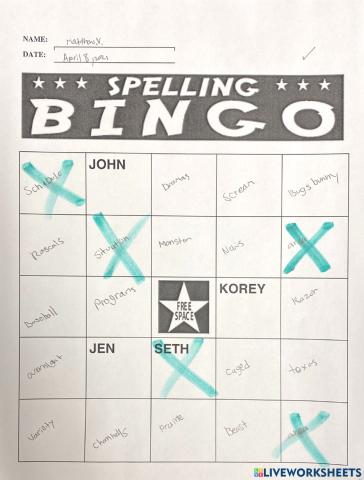Bingo - Matthew