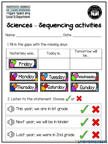 Sequencing activities