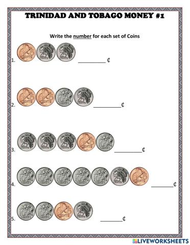 Trinidad and Tobago Money 1 - Coins