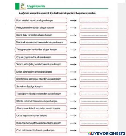 Karışımları Ayıralım