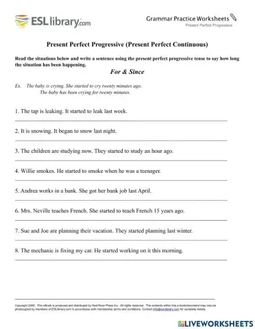 Present perfect progressive