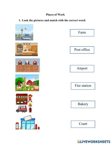 Vocabulary Places of Work