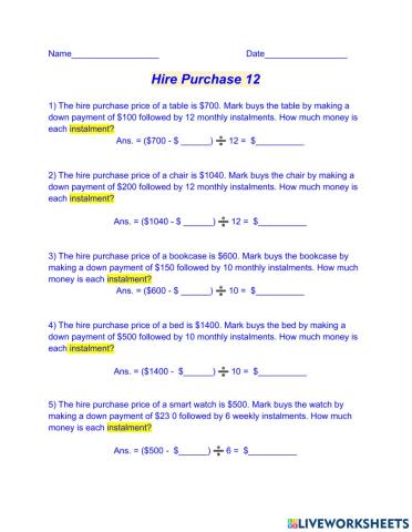 Hire Purchase 12