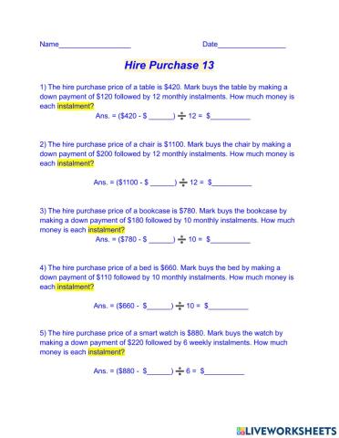 Hire Purchase 13