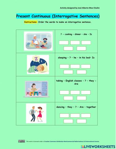 Present Continuous (Interrogative Sentences)