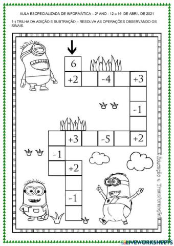 Trilha da adição e subtração