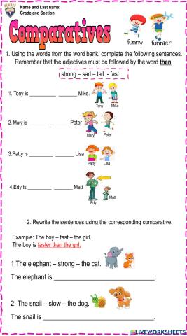 3rd. grade. Grammar 6.1. Eval. Act.