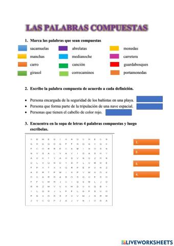 Las palabras compuestas