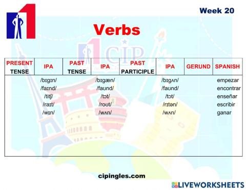 KIDS Verbs exam week 20