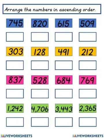 Ascending and descending order correct