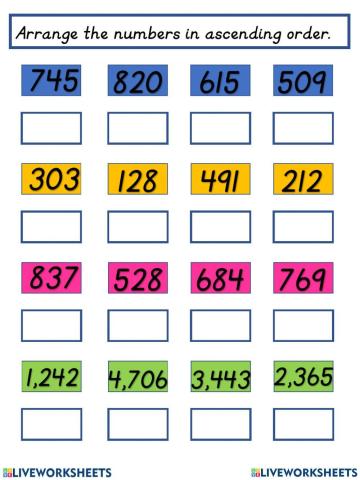 Ascending and descending order correct