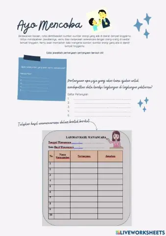 Laporan hasil wawancara sumber energi