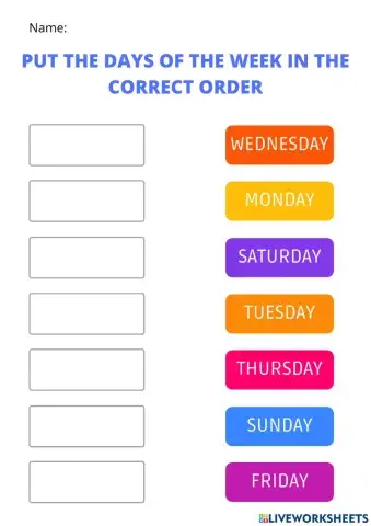 Days of the week - order