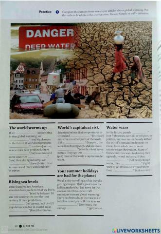 5th year global warming first conditioal HIGH SCHOOL