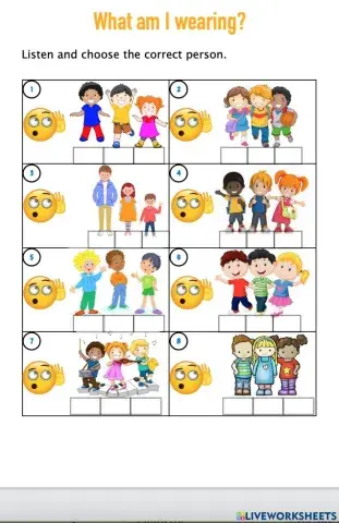 Clothes - Listen and choose what I am wearing.