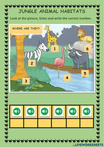 Jungle animals habitats