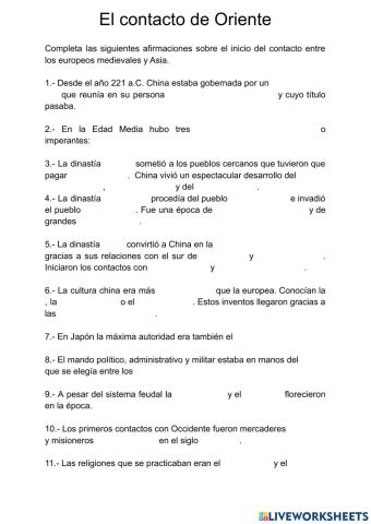 El Contacto con Oriente