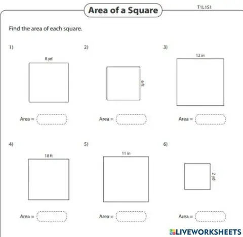 Area of squares