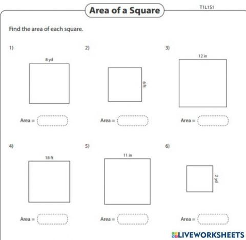 Area of squares