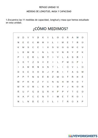 Medidas de longitud, capacidad y masa