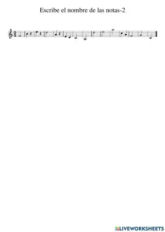 Escribe el nombre de las notas