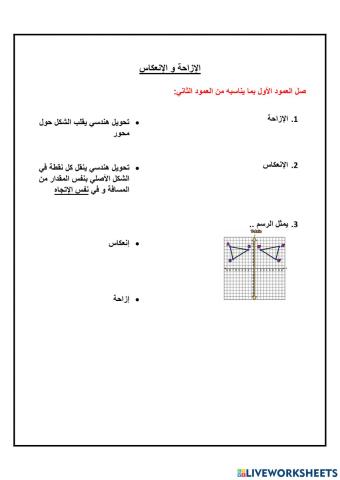 الإزاحة و الإنعكاس