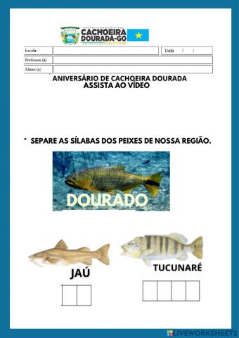 Peixes de Cachoeira Dourada -Goiás