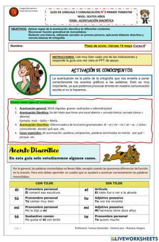 Guía n°3 Lenguaje-6°año-Primer Trimestre.