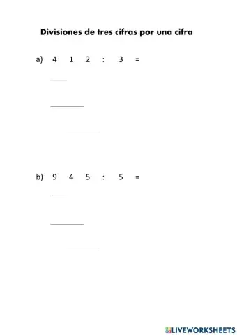 Divisiones de tres cifras por una cifra