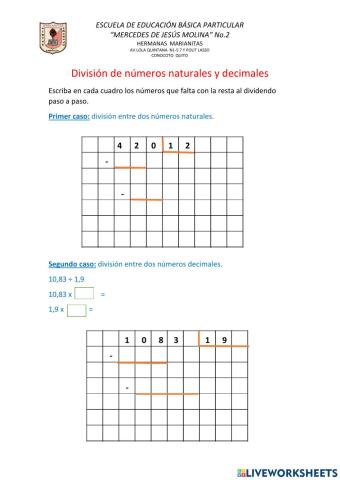 Division de decimales