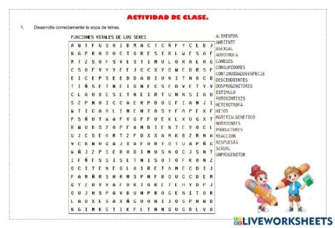 Funciones vitales de los seres vivos.