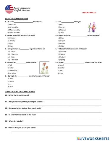 Comparative adjectives