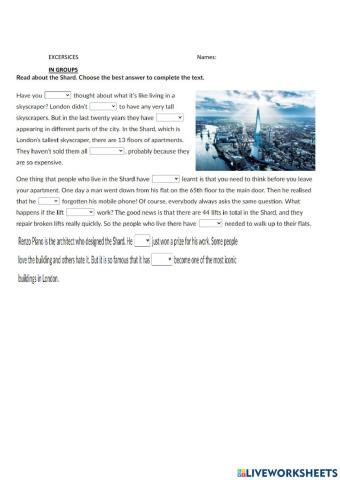 Work in groups- Romero Brest 5th year