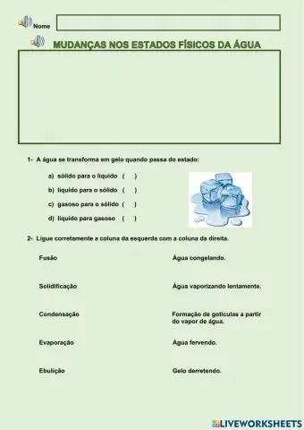 Mudanças nos estados físicos da águap