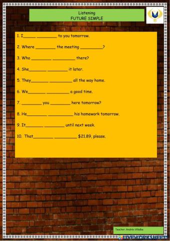 Listening Future simple