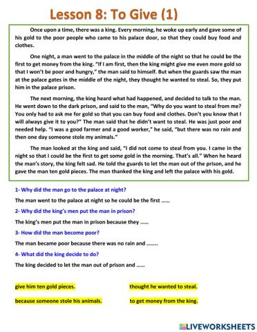 Lesson 8: To Give (1)