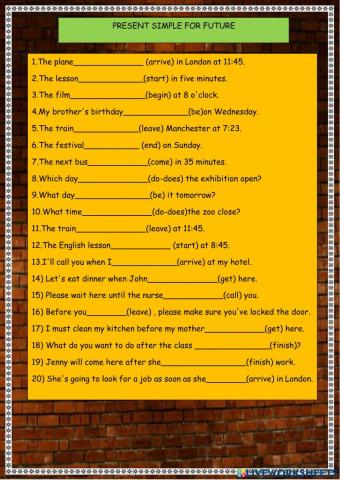 Grammar future simple vs present simple for future