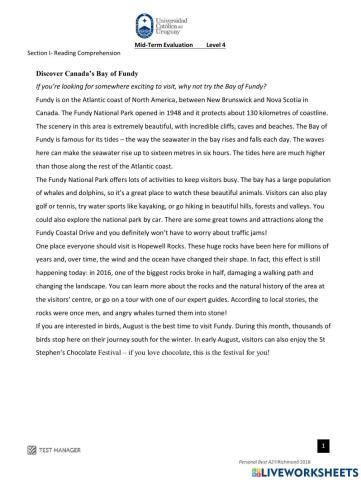 midterm test    Personal Best B1 units 7,8 - 9