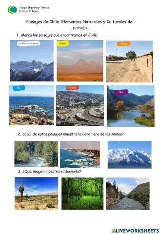 Paisajes de chile- Elementos naturales y culturales del paisaje